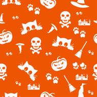 Happy Halloween Background Seamless pattern Vector illustration Collection of seamless N27