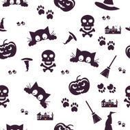 Happy Halloween Background Seamless pattern Vector illustration Collection of seamless N28