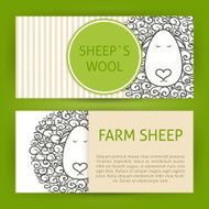 Farm Sheep Fool Concept Hand Drawn Style Vector Template Banners N2