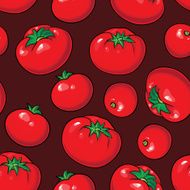 Vector seamless pattern with tomatoes