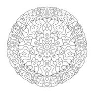 Round mandala for coloring