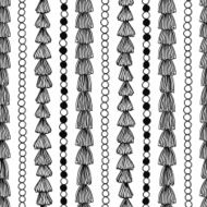 Hand drawn happy birthday background with trendy garlands