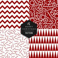 Merry Christmas 80s vintage seamless pattern set