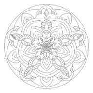 Mandala is a circular symmetric pattern to color