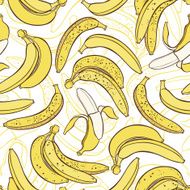 Vector seamless pattern of bananas N2