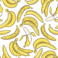 Vector seamless pattern of bananas on white background N2