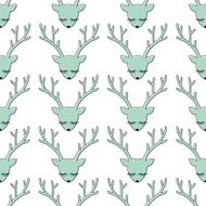 Deer head silhouette seamless pattern