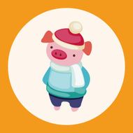 animal winter cartoon theme elements N4