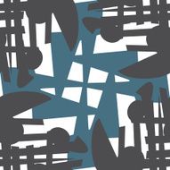 Repeating Pattern of Blue and Gray Shapes