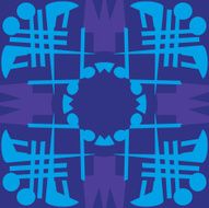 Blue Symmetrical Tile Patterns