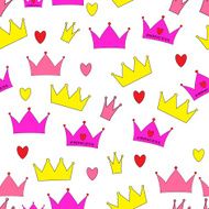 Princess Seamless Pattern Background Vector Illustration