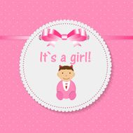 Vector Illustration for Newborn Girl N3