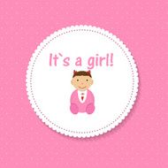 Vector Illustration for Newborn Girl N5