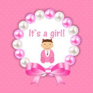 Vector Illustration for Newborn Girl N7