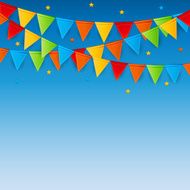 Party Background with Flags Vector Illustration
