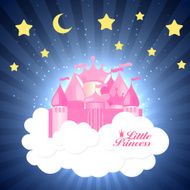 Princess Background with Castle Vector Illustration
