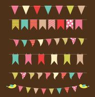 Party Flags Set Vector Illustration
