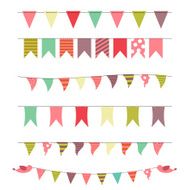 Party Flags Set Vector Illustration N2