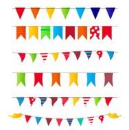 Party Flags Set Vector Illustration N3