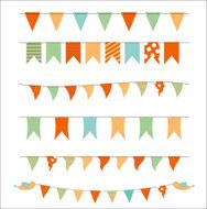 Party Flags Set Vector Illustration N6