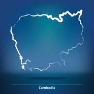 Doodle Map of Cambodia
