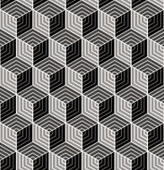 monochrome striped cube pattern