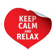 Red heart and sticker KEEP CALM AND RELAX