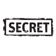 Black grunge stamp and text SECRET
