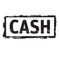 Black grunge stamp and text CASH