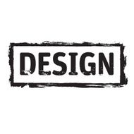 Black vector grunge stamp and text DESIGN