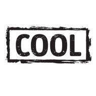 Black vector grunge stamp and text COOL