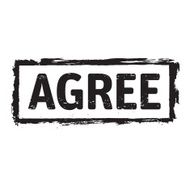 Black grunge stamp and text AGREE
