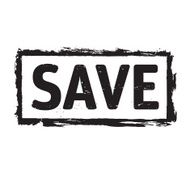 Black grunge stamp and text SAVE