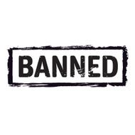 Black vector grunge stamp BANNED