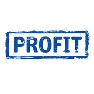 Blue vector grunge stamp PROFIT