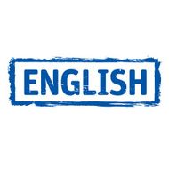 Blue vector grunge stamp ENGLISH