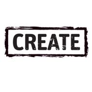 Black vector grunge stamp CREATE