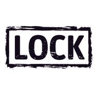 Black vector grunge stamp LOCK