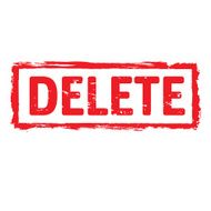 Red vector grunge stamp DELETE