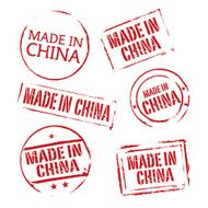 Red vector grunge stamps MADE IN CHINA