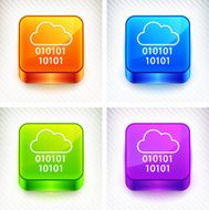Cloud Computing on Color Square Buttons N2