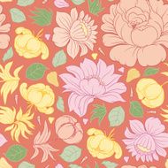Hand drawing vector floral seamless pattern N4