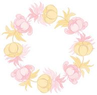 Hand drawing vector floral frame or border N3