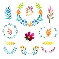 Vector Illustration Hand-painted watercolor design elements N3