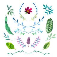 Vector Illustration Hand-painted watercolor design elements N5