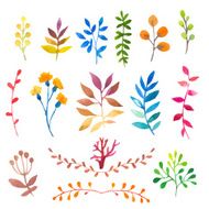 Vector Illustration Hand-painted watercolor design elements N6