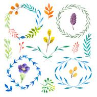 Vector Illustration Hand-painted watercolor design elements N8