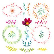 Vector Illustration Hand-painted watercolor design elements N9