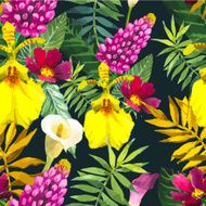 Vector illustration with watercolor flowers N2