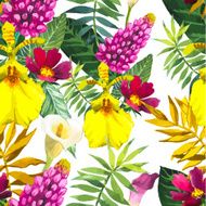 Vector illustration with watercolor flowers N4